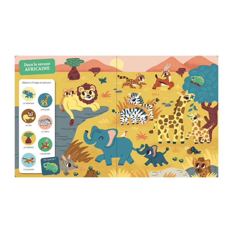 Boek FR "Cherche et trouve "Jungle et Savane" 1jaar+