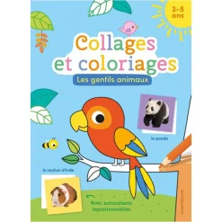 Boek FR Collages et coloriages Les gentils animaux 3/5J