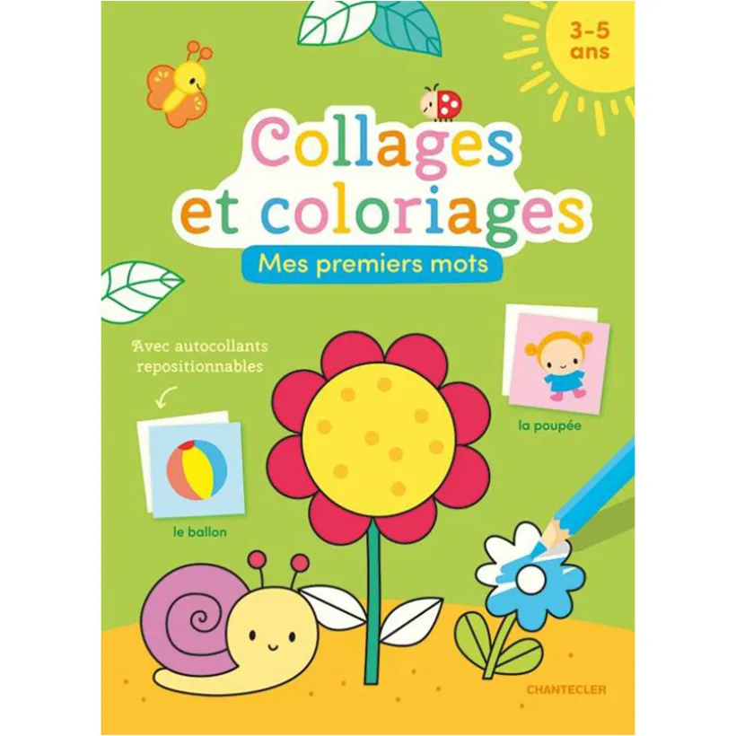 Boek FR Collages et coloriages Mes premiers mots 3/5J