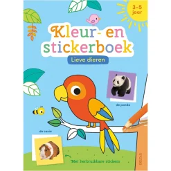 Boek NL Kleur- en stickerboek Lieve Dieren 3/5J