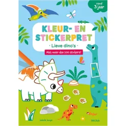 Boek NL Kleur- en stickerpret Lieve Dino’s +3J