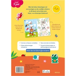 Boek NL Kleur- en stickerpret Vrolijke dieren +3J