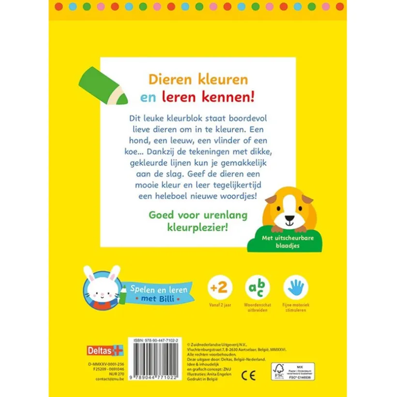 Boek NL - Spelen & Leren met Billi - Lieve dieren 2jaar+