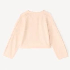 Boléro met lange mouwen van gehaakt materiaal en metallic garen voor meisjesbaby's