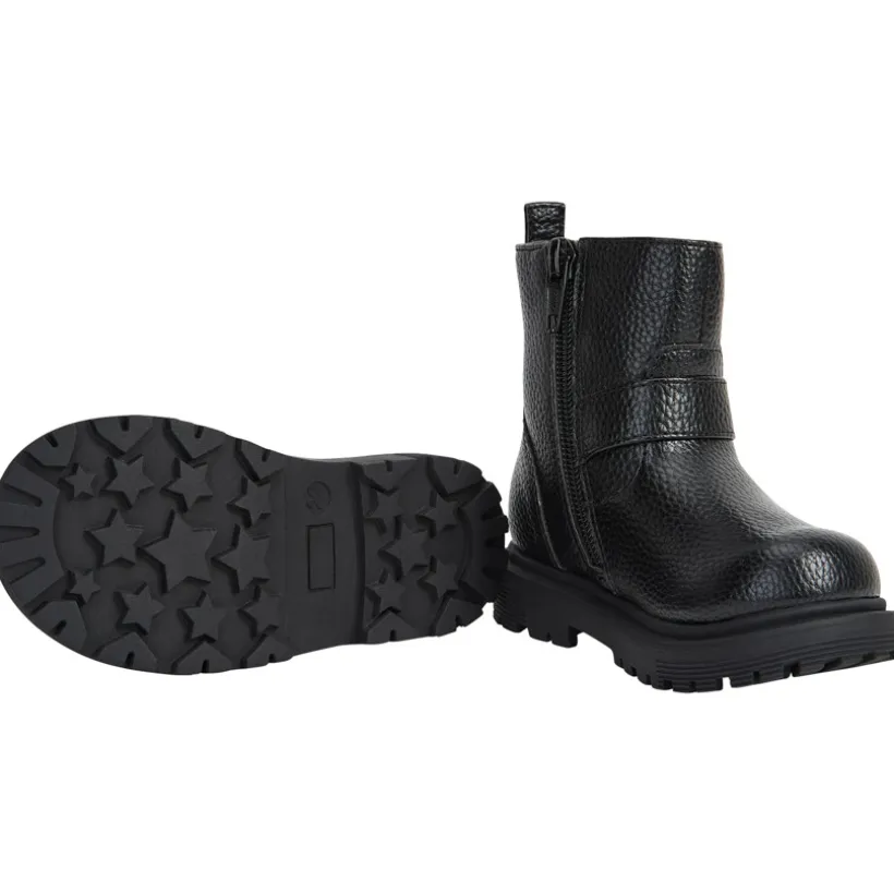 Booties in leder effect met hartenmotief en gespsluiting meisjes
