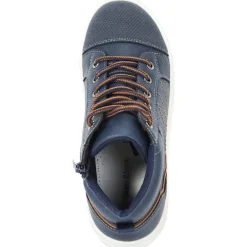 Booties marine met veters en rits voor jongen