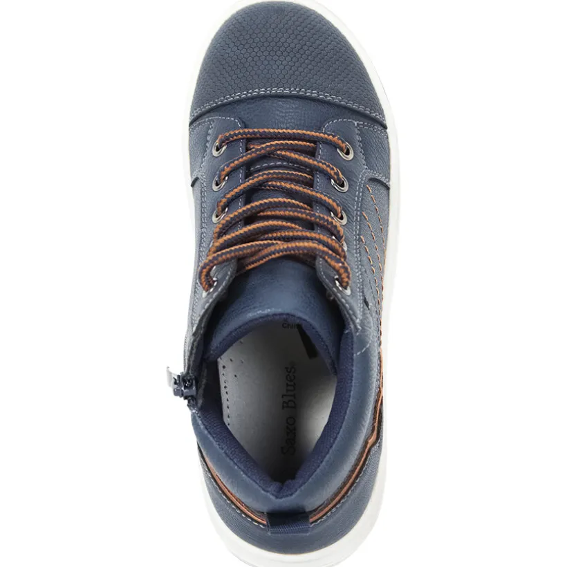 Booties marine met veters en rits voor jongen