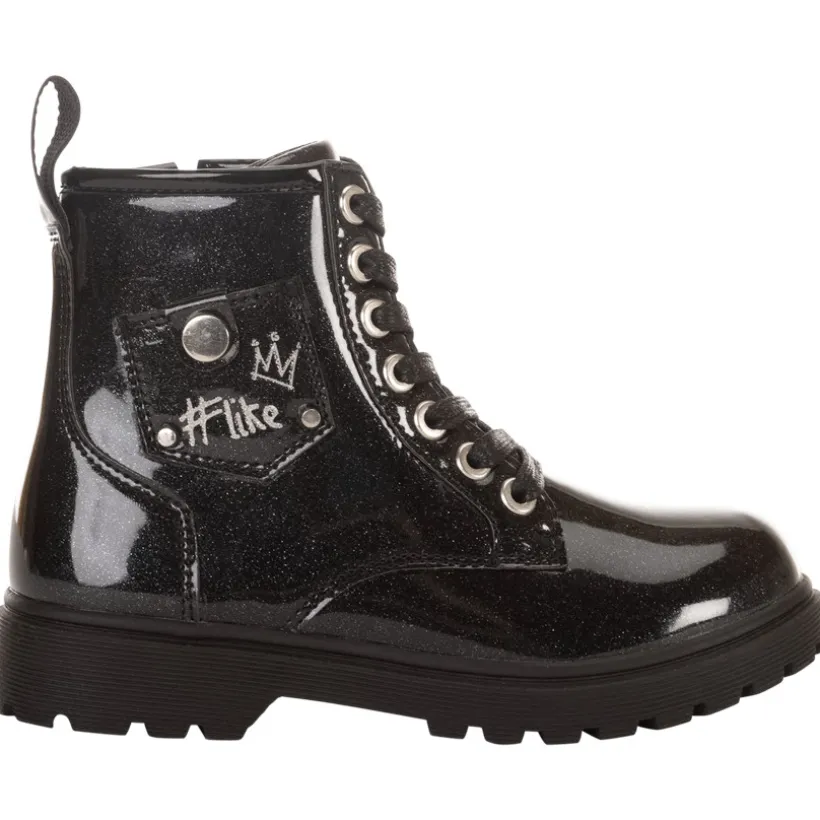 Booties met glanzende pailletten en patch meisjes