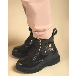 Booties met glanzende pailletten en patch meisjes