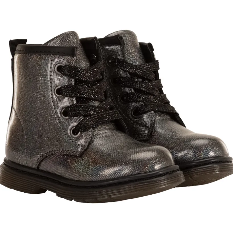 Booties met iriserende veters en rits meisjes