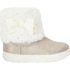 Booties met nepbont en strik voor babymeisjes