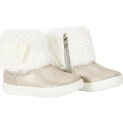 Booties met nepbont en strik voor babymeisjes