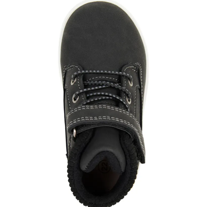 Booties zwarte met elastische veters en klittenband voor jongen