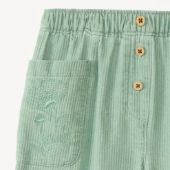 Bordeaux-broek met bloemenborduurwerk meisjes.