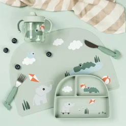 Bord met zuignap en vakjes Playground Groen