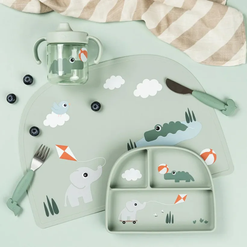 Bord met zuignap en vakjes Playground Groen