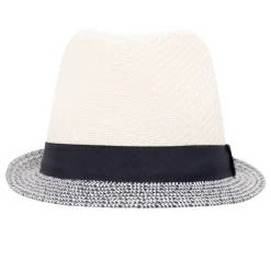 Borsalino en paille bicolore à galon tissé garçon