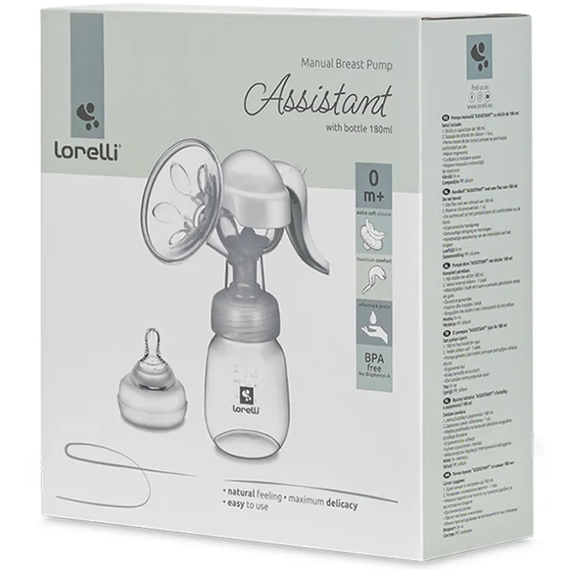 Borstkolf Handmatige met fles 180 ml Wit