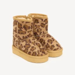 Bottines fourrées voor meisjes met luipaardmotief