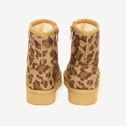 Bottines fourrées voor meisjes met luipaardmotief