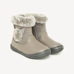 Bottines voor meisjes met nepbont en pompon