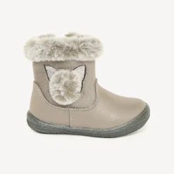 Bottines voor meisjes met nepbont en pompon
