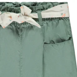 Bovenste broek van stof met strikceintuur voor meisjes