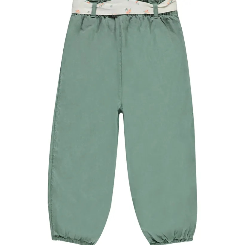 Bovenste broek van stof met strikceintuur voor meisjes
