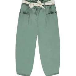 Bovenste broek van stof met strikceintuur voor meisjes