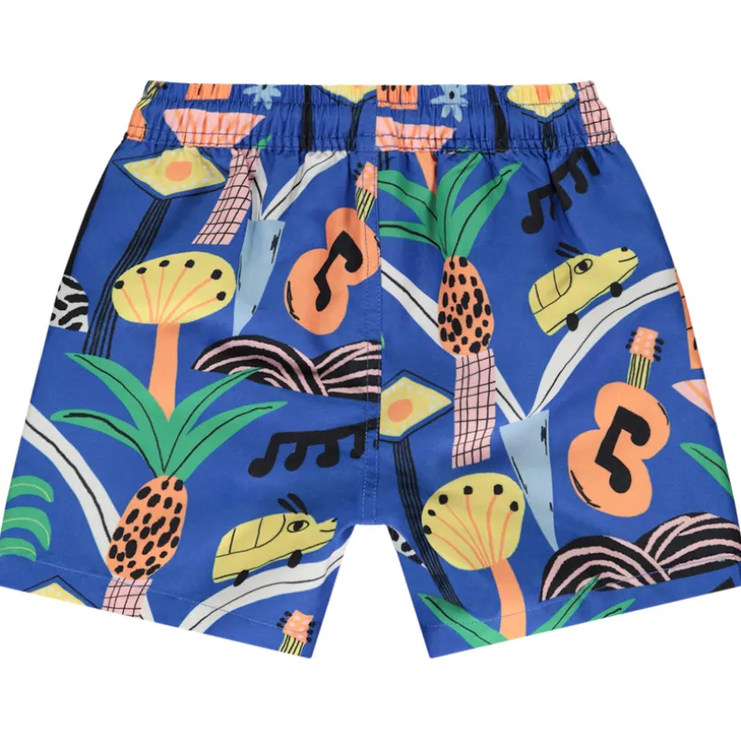 Boys short met fantasieprint – blauw
