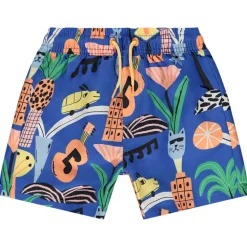 Boys short met fantasieprint – blauw