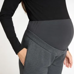 brede joggingbroek in fleece met hoge elastische buikband
