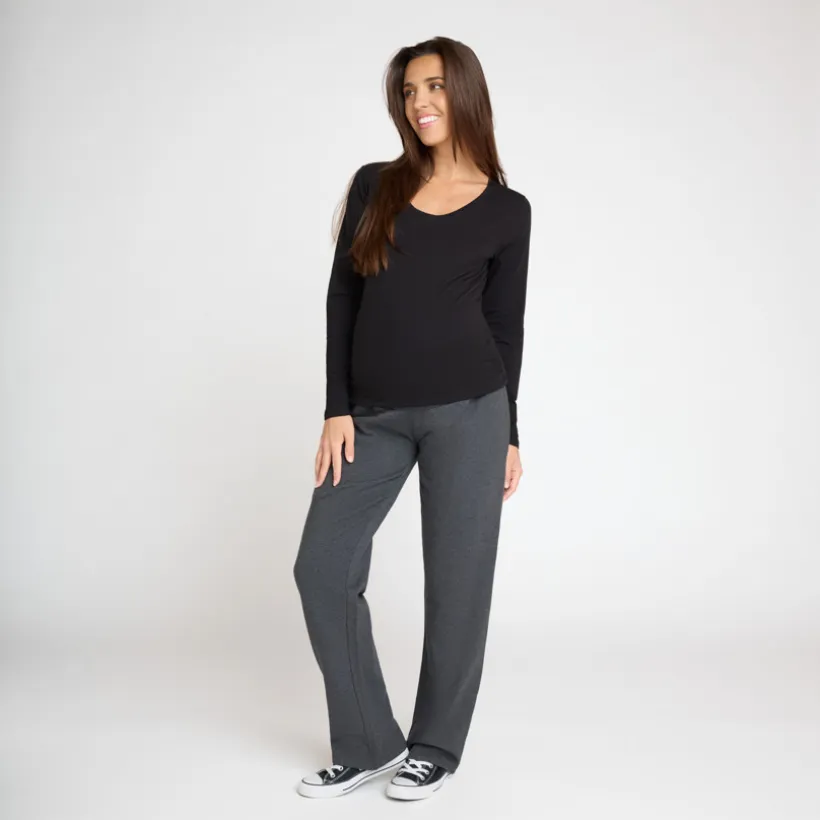 brede joggingbroek in fleece met hoge elastische buikband