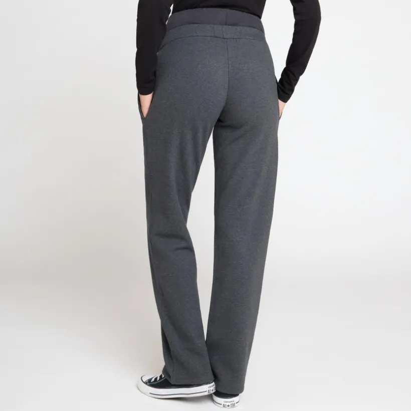 brede joggingbroek in fleece met hoge elastische buikband