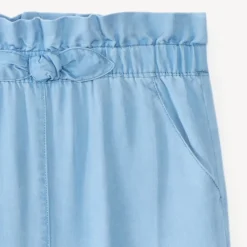 Brede paperbag broek met knoop meisjes