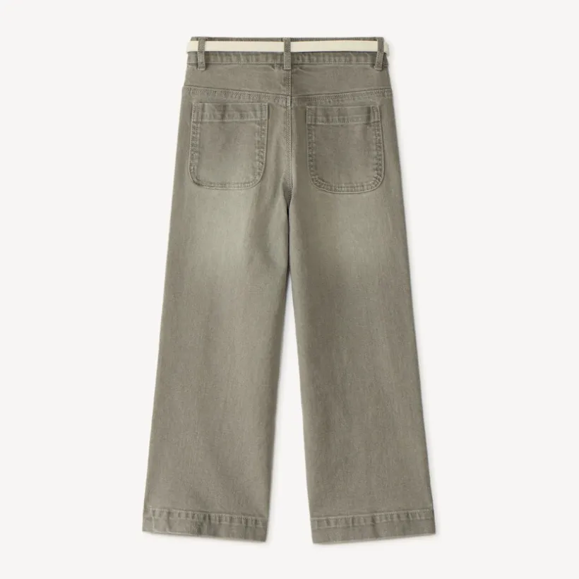 Brede rechte jeans met riem meisjes
