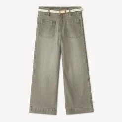 Brede rechte jeans met riem meisjes