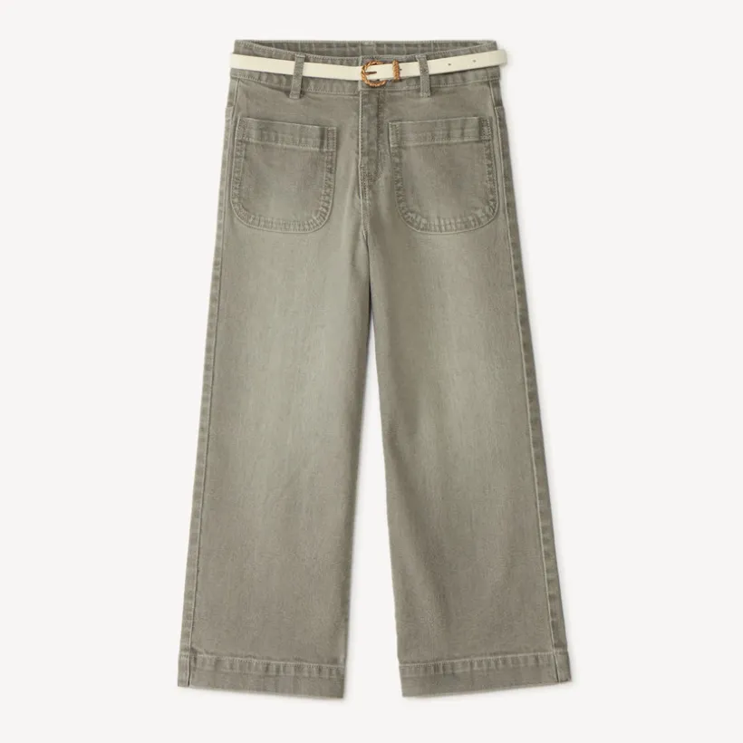 Brede rechte jeans met riem meisjes