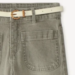 Brede rechte jeans met riem meisjes