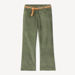 Broek bootcut in fluweel met gevlochten riem meisjes