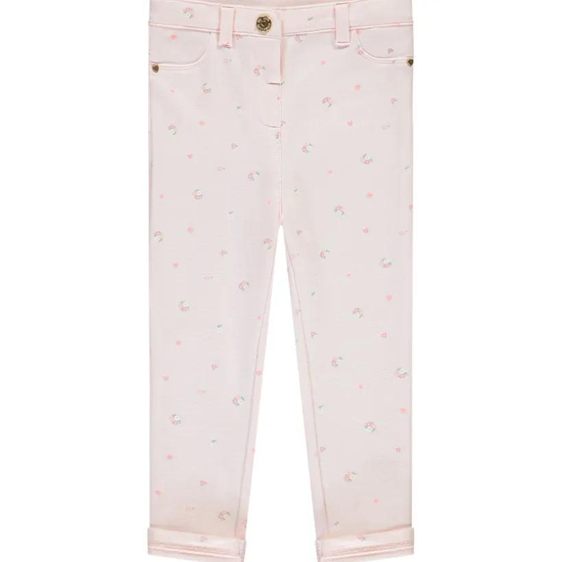 Broek in fleece met print meisjes