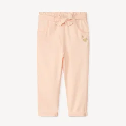 Broek met geborduurde hartjes en strikriem voor meisjesbaby