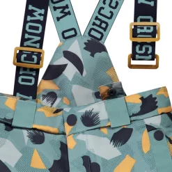 Broek ski bedrukt met afneembare bretellen voor jongen
