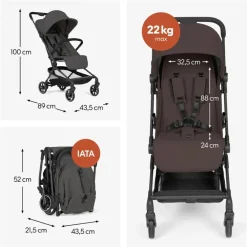 Buggy compact & licht Lite N Care Choco