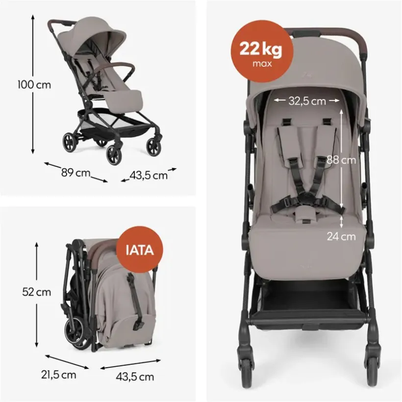 Buggy compact & licht Lite N Care Sandy Taupe