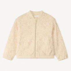Canvas bomber met decoratieve stiksels meisjes