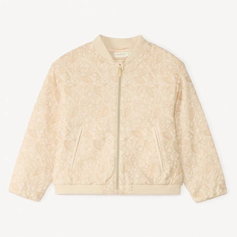 Canvas bomber met decoratieve stiksels meisjes