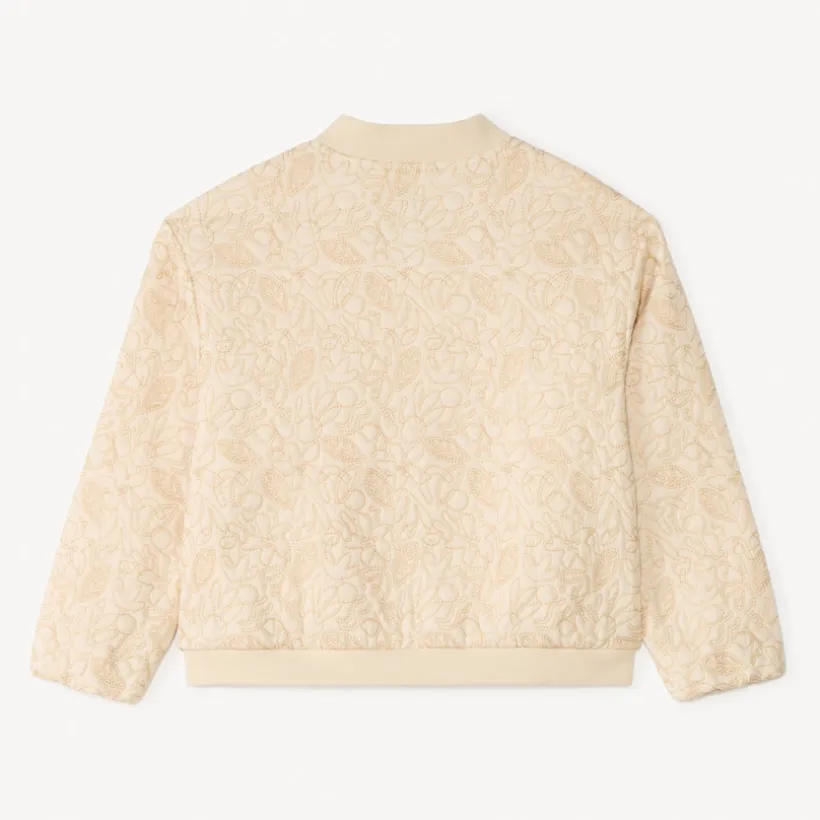 Canvas bomber met decoratieve stiksels meisjes