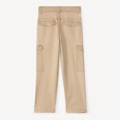 Cargo broek van effen canvas jongens