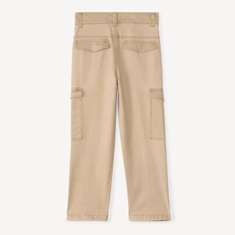 Cargo broek van effen canvas jongens